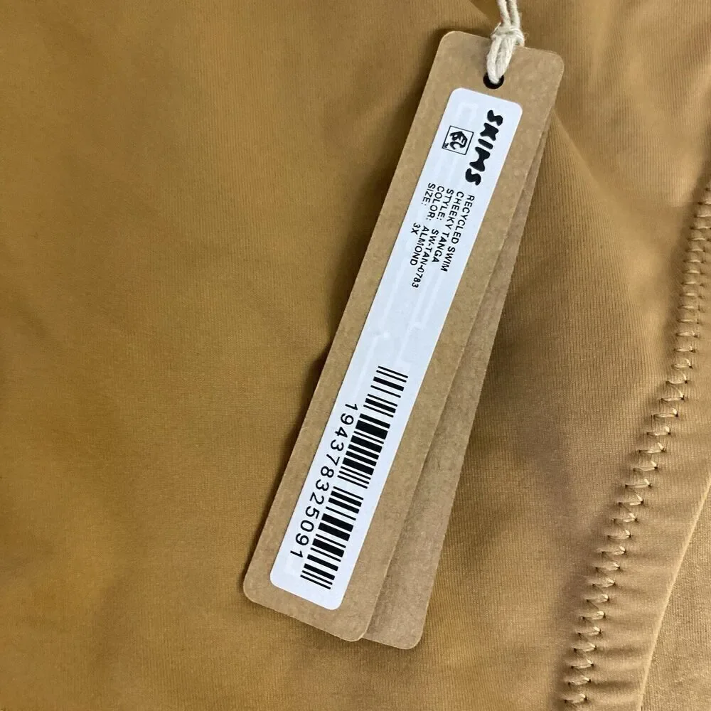 SKIMS NWT Signature Swim Cheeky Tanga Bottoms in Almond 3X